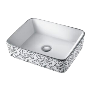 Inside White Outside Silver Counter Top