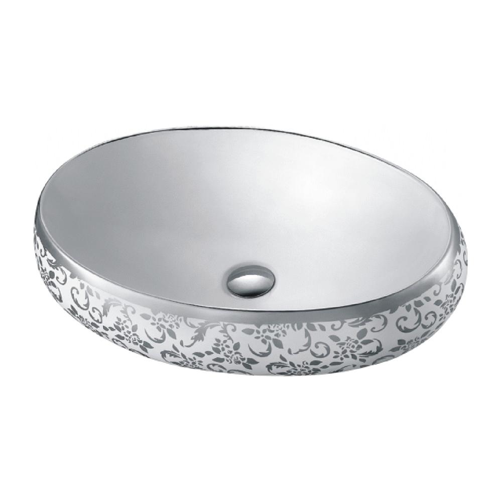 Inside White Outside Silver Counter Top