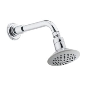 SINGLE Over Head Shower With Arm & WALL FLANGE