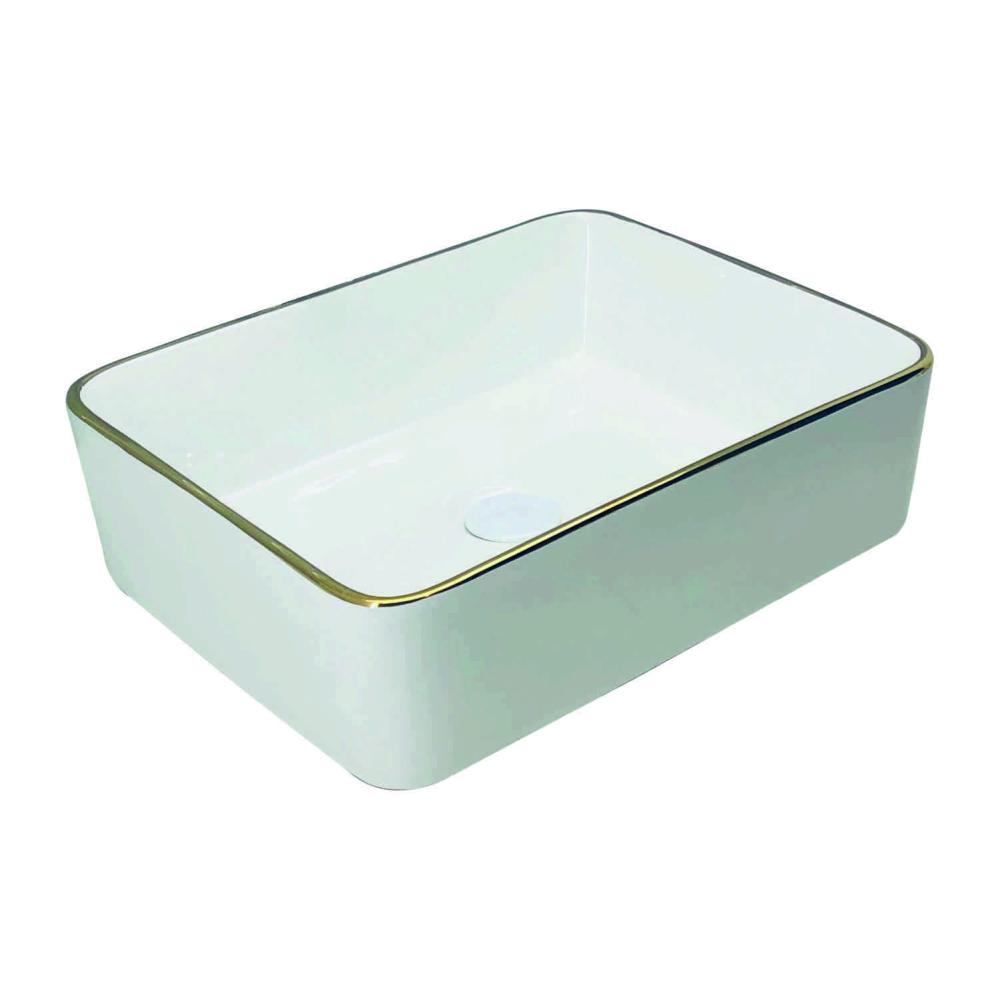 White with Gold Ring