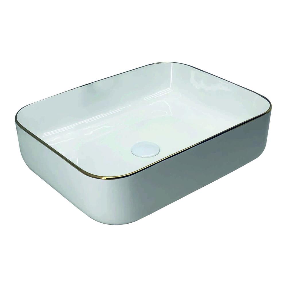 White with Gold Ring