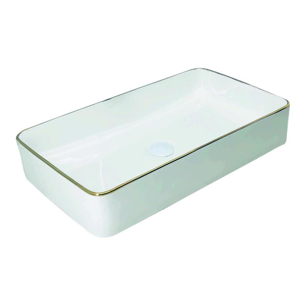 White with Gold Ring