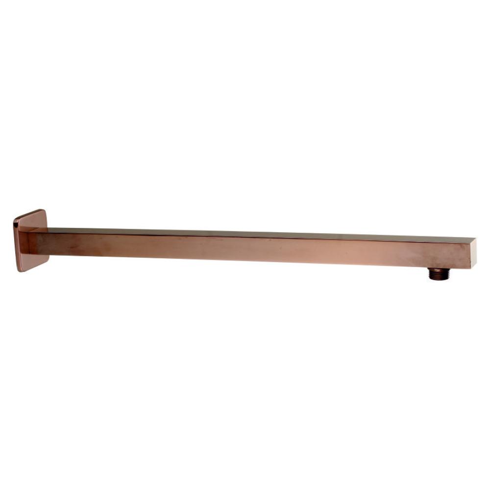 Brass Square 18" (450mm) Long With Wall  Flange Colour - Rose Gold